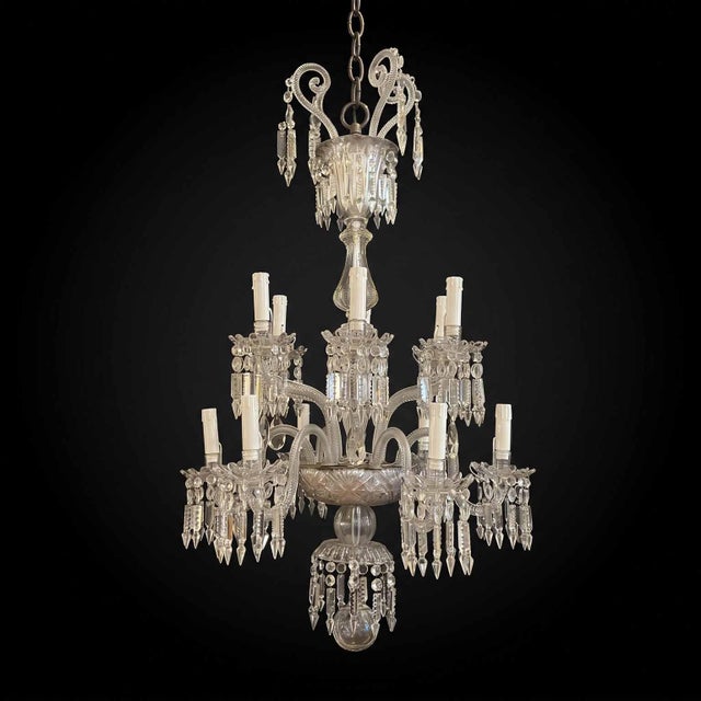 19th Century Bohemian Twelve-Light Crystal Chandelier, Italy For Sale - Image 6 of 18