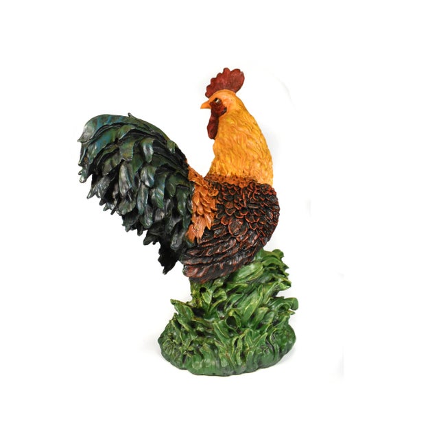 Mid 20th Century Mid-Century Large Colorful Rooster Sculpture For Sale - Image 5 of 12