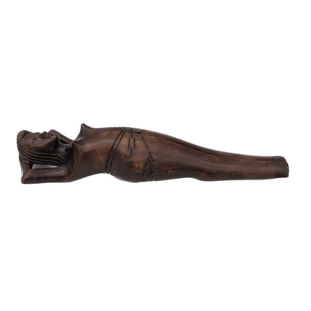 Figurative Mid 20th Century Carved Mahogany Figural Wood Nutcracker For Sale - Image 3 of 10