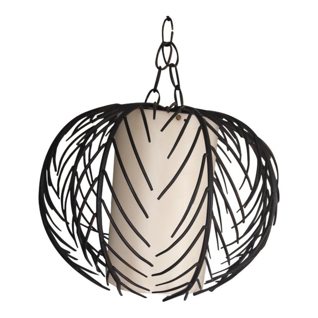 1970s Mid-Century Steel and Acrylic Pendant Lamp For Sale