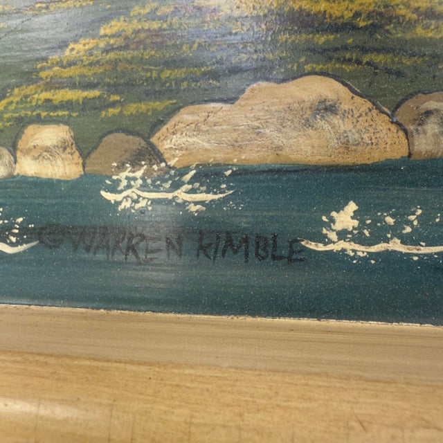 Vintage Late 20th Century Nautical Folk Art Trumeau Wall Mirror, Artist Signed For Sale - Image 11 of 11