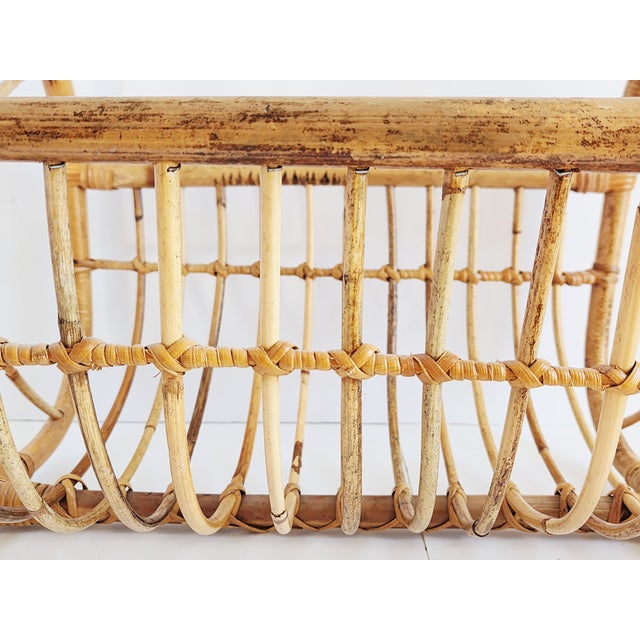 Mid-Century Bamboo & Rattan Magazine Rack For Sale - Image 10 of 12