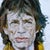 Portrait Mick Jagger by Heiko Mattausch | Oil on Board of a man with long hair and a serious expression For Sale