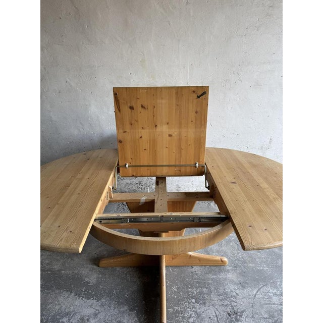 Extendable Wooden Dining Table with Integrated Extension Section For Sale - Image 10 of 18