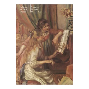 1991 Pierre-Auguste Renoir 'Jeunes Filles Au Piano' Impressionism Brown, White & Red France Offset Lithograph