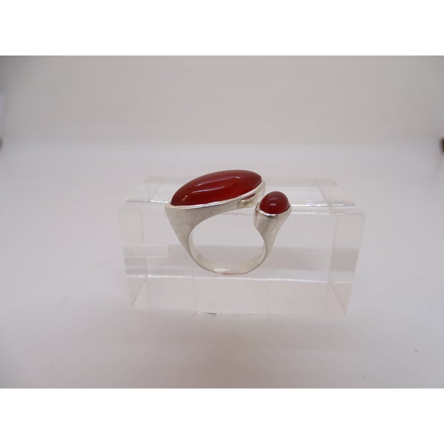 You and Me Ring with Carnelian in 925 Sterling Silver, 2010s For Sale - Image 10 of 18