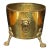 Circa 1880 oval brass jardiniere, English. Raised on large lion paw feet with lion mask ring handles. Riveted base &...