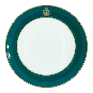 Vintage the Beverly Hills Hotel Green & Gold Charger Dining Dinner Plate