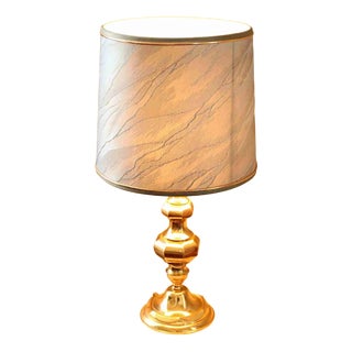Vintage Golden Table Lamp, 1980s For Sale