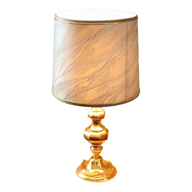Vintage Golden Table Lamp, 1980s For Sale