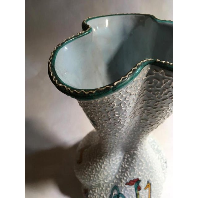 Mid-Century White Enameled Ceramic Vase, Italy, 1960s For Sale - Image 12 of 18