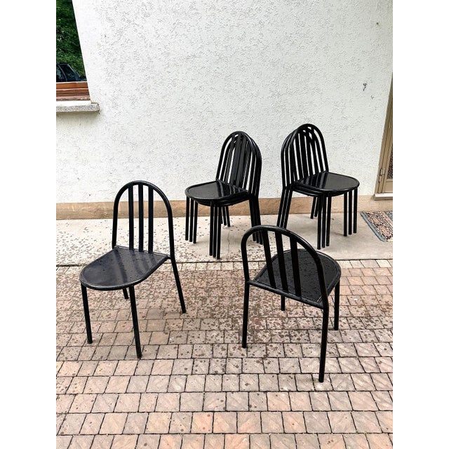 Black Model 222 Chairs by Robert Mallet-Stevens for Pallucco, 1980, Set of 8 For Sale - Image 8 of 12