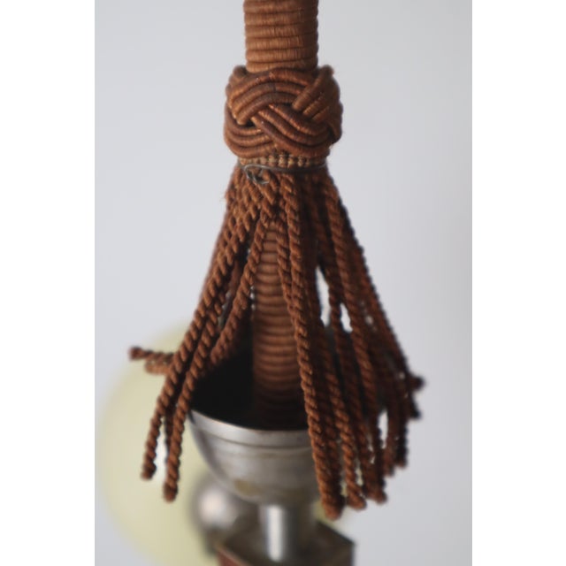 Art Deco 3-Arm Chandelier in Glass, Wood and Chrome, Germany, 1930s For Sale - Image 3 of 18