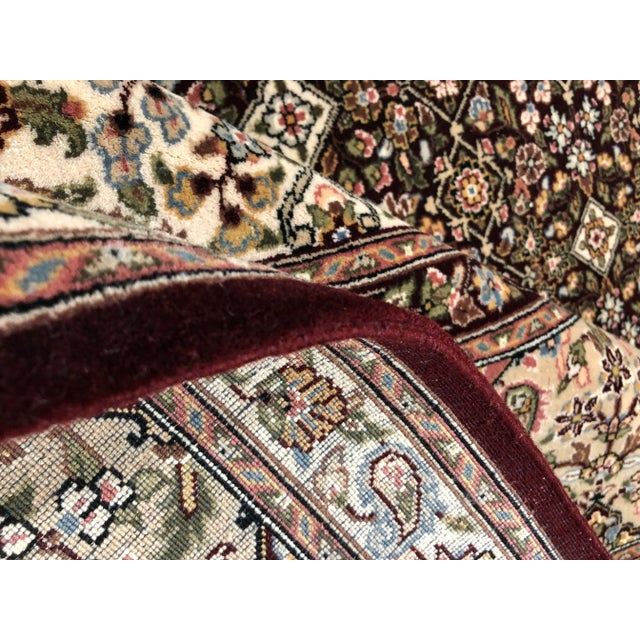 Burgundy Handwoven Indian Agra Style Area Rug 8'0"×10'0" For Sale - Image 8 of 12