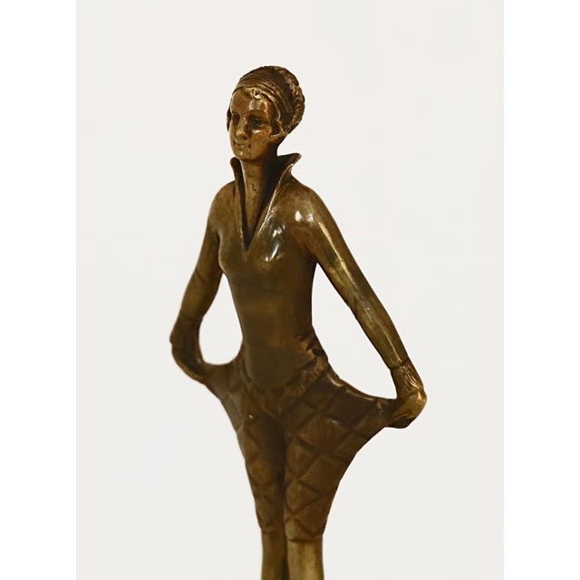 Bronze Lady in a Harlequin Costume from Josef Lorenzl, 1920s For Sale - Image 9 of 11