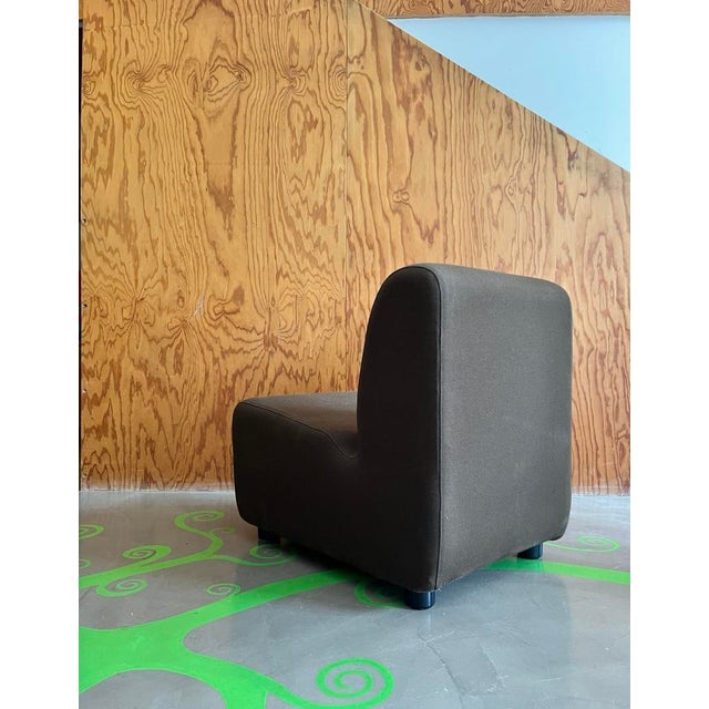 Sinuous Armchair in Brown Fabric, 1960 For Sale - Image 3 of 10