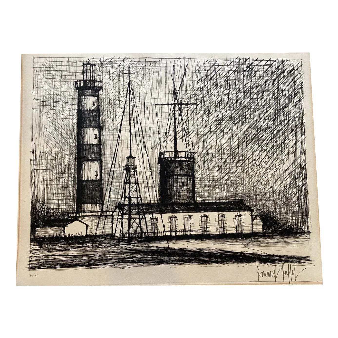Bernard Buffet, Lighthouse, Original Drypoint Etching | Chairish