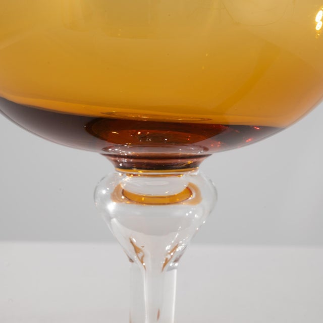 1960s 1960s Italian Yellow Glass Goblet For Sale - Image 5 of 18