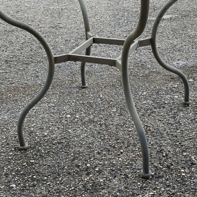 Gray Iron Outdoor Table with Round Glass Top, 1990s For Sale - Image 8 of 18