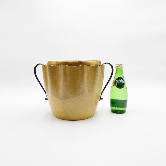 1960s Attributed to Aldo Tura Ice Bucket in Goatskin and Brass For Sale - Image 14 of 18