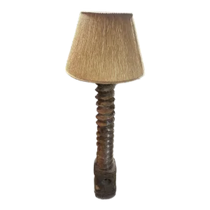 1800s Antique French Wine Press Screw Floor Lamp
