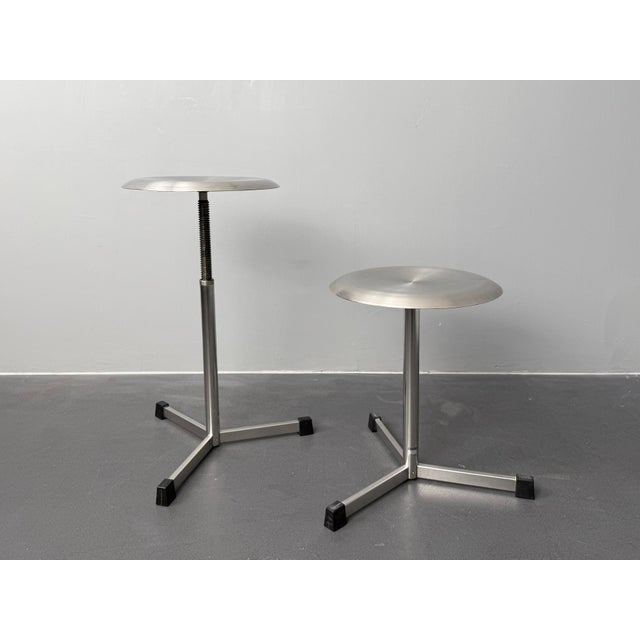 Mid-Century Modern Swivel Stools in Metal from Maquet, Germany, 1960s, Set of 2 For Sale - Image 3 of 6