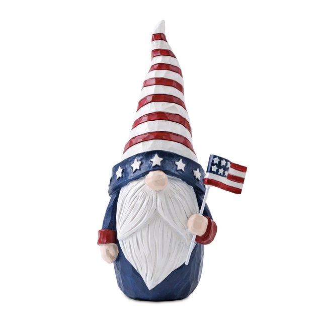 Modern Americana Gnome Figurine (Set of 2) For Sale - Image 3 of 5