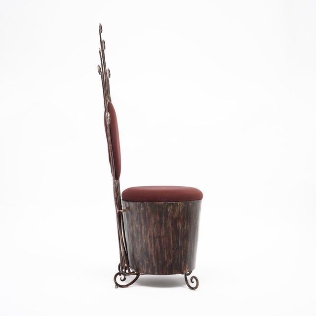 Metal Whimsical, Vintage French Steel Vanity Chair, Circa 1950 For Sale - Image 7 of 9