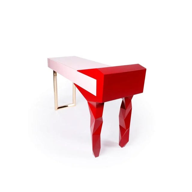 Blue and Brass Rockconsole by Royal Stranger For Sale - Image 4 of 7