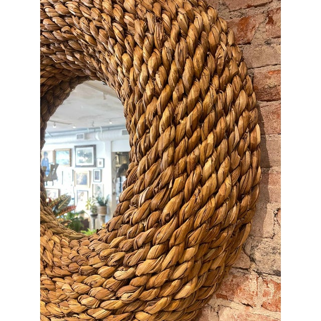 2020s Large Water Hyacinth Mirror For Sale - Image 5 of 7