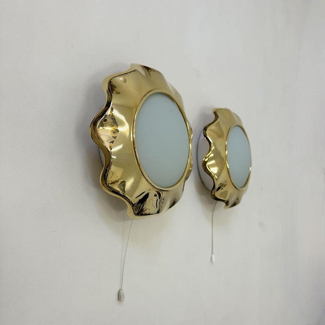 Brass and Glas Sunburst Wall Lamps, 1970s, Set of 2 For Sale - Image 15 of 18