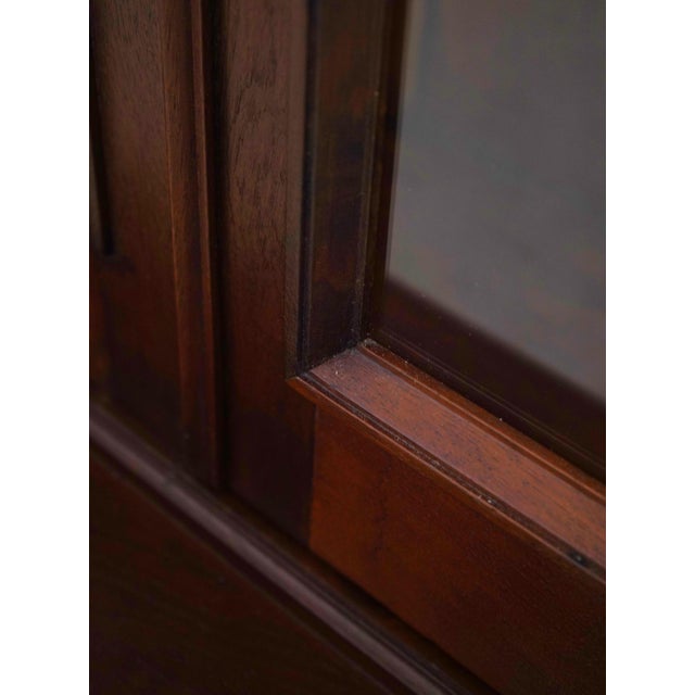 Victorian Restored Walnut 2 Door Bookcase Cabinet For Sale - Image 13 of 18