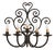 Handcrafted Five-Light Wall Sconce in Wrought Iron with Scrolls For Sale