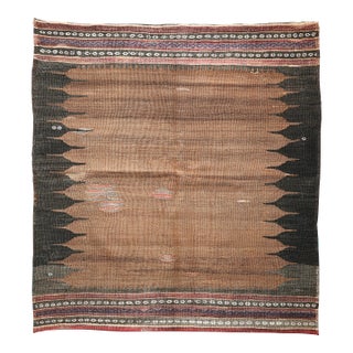 Antique Handwoven Square Size Kurdish Sofrah Kilim For Sale