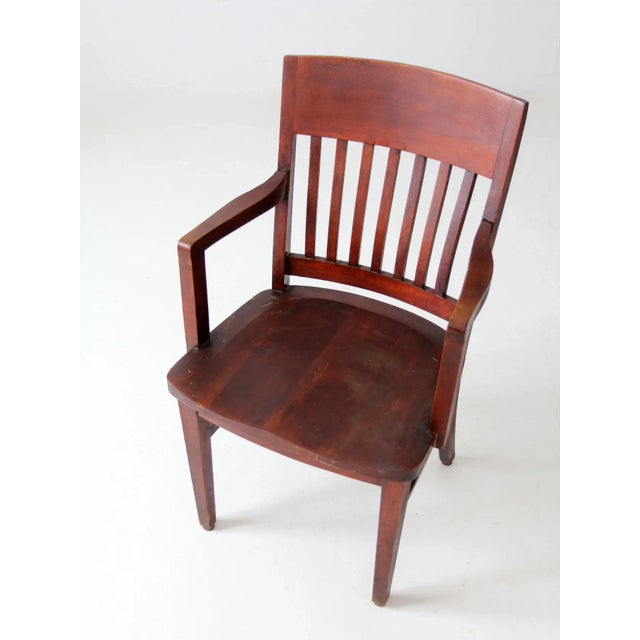 American Antique Wooden Library Chair For Sale - Image 3 of 12