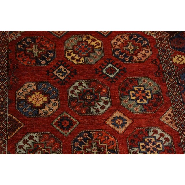 1980s 1980s Semi Vintage Kafkaz Rust/Rust Hand-Knotted Rug - 4'10 X 6'4 For Sale - Image 5 of 8