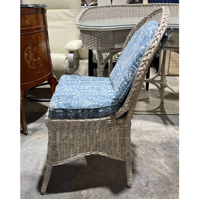 Antique Oriole Wicker Writing Desk or Vanity and Chair. Withrow For Sale - Image 13 of 18