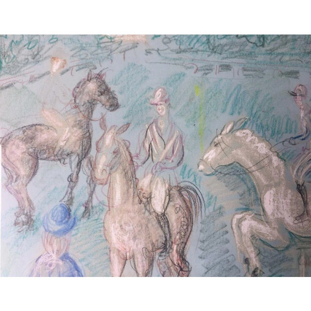 1950s 1950s Vintage French Hunting Scene Drawing For Sale - Image 5 of 9