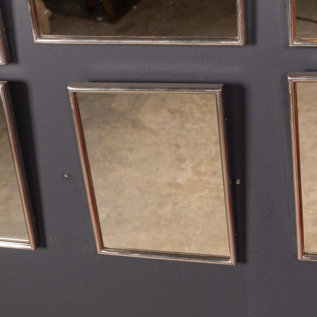 Vintage Italian Collection of White Metal Framed Mirrors, 1950, Set of 14 For Sale - Image 4 of 9