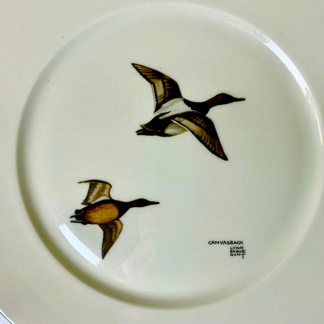 1950s Vintage Americana Adirondack Arts & Crafts Fowl Game Birds Dinner Plates - Set of 12, Lynn Bogue Hunt For Sale - Image 10 of 16