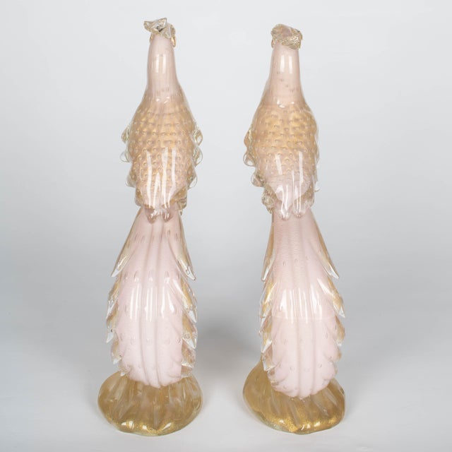 Alfredo Barbini Pair of Murano Glass Barbini Birds of Paradise For Sale - Image 4 of 13