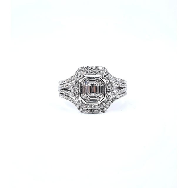 2.15 Ct Diamond Cluster Ring, Size 7 For Sale - Image 9 of 9