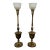 Vintage Rembrandt-Style Brass Torchiere Table Lamps - Set of 2 For Sale