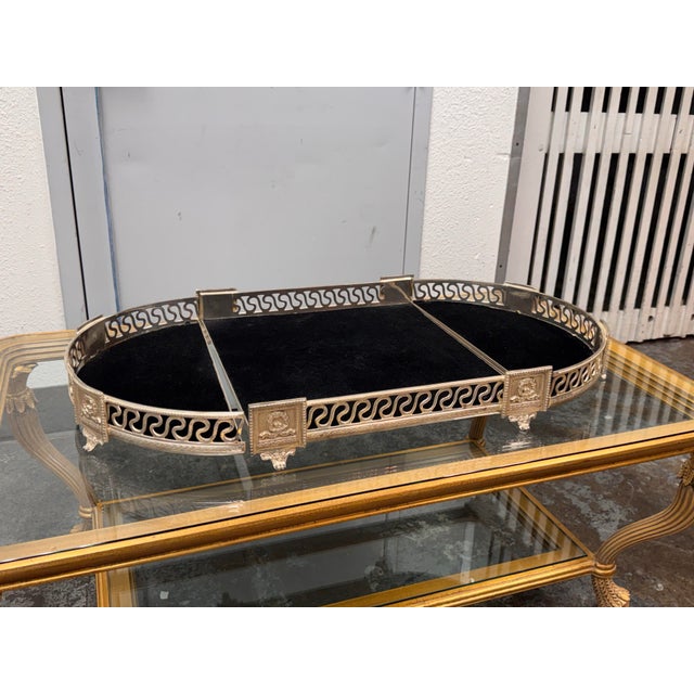 Design Plus Gallery presents a French Style Mirrored Centerpiece Tray with Castilian Sticker. Add a touch of timeless...