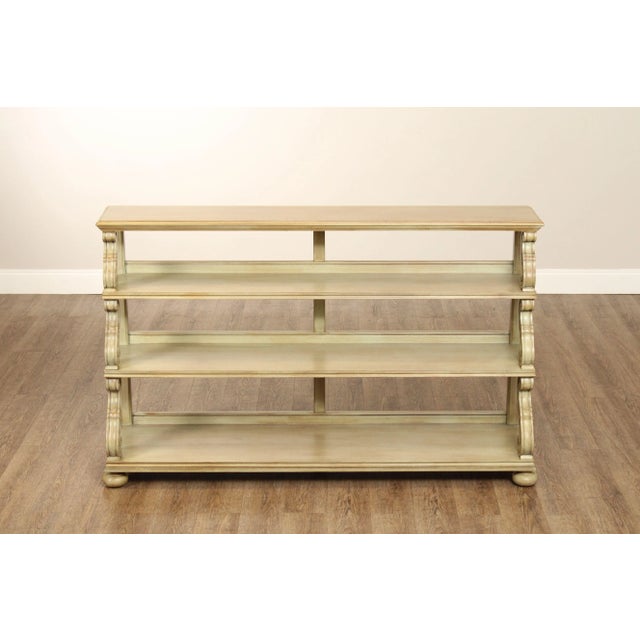 CTH Sherrill Occasional French Country Style Tiered Painted Open Etagere Bookcase For Sale - Image 9 of 12