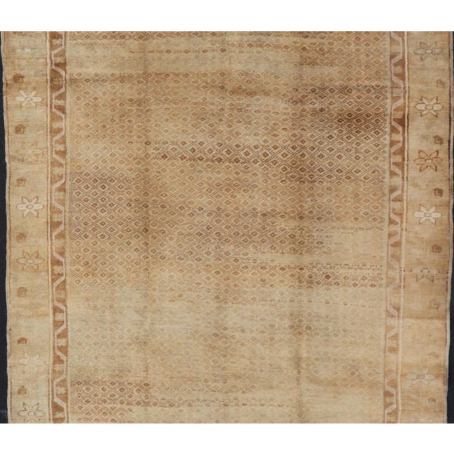 Tribal Vintage Oushak Rug in Warm Beige and Golden Tan With Subtle Cream Accents 5'11 X 11'6 For Sale - Image 3 of 12