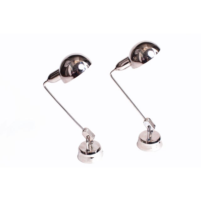 1940s Charlotte Perriand Jumo 600 Round Chrome Table Lamps ...