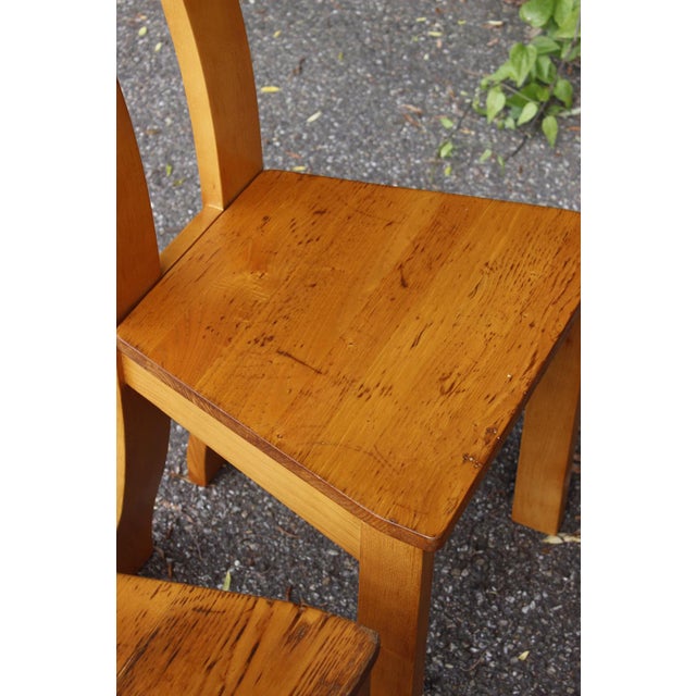 Vintage French Elm Chairs from Seltz, 1980s, Set of 4 For Sale - Image 12 of 15