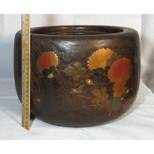 Very old charming rustic Japanese Hibachi. The original pot insert is not here. Beautiful inlay design as seen in photos....