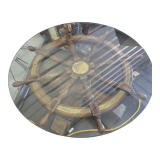 1943-1967 Nautical Ship Wheel Cocktail Table For Sale